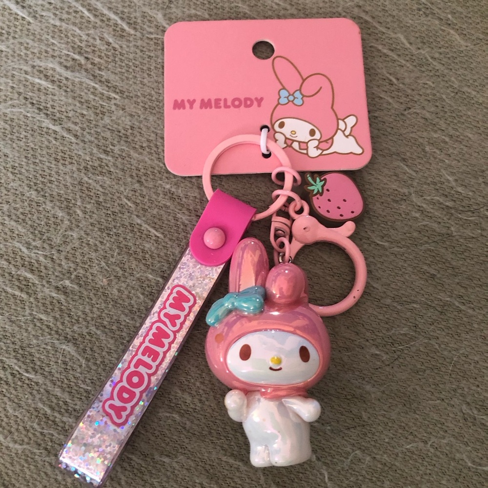 My Melody Sanrio Keychain Accessory Pink Charms Strawberry Backpack